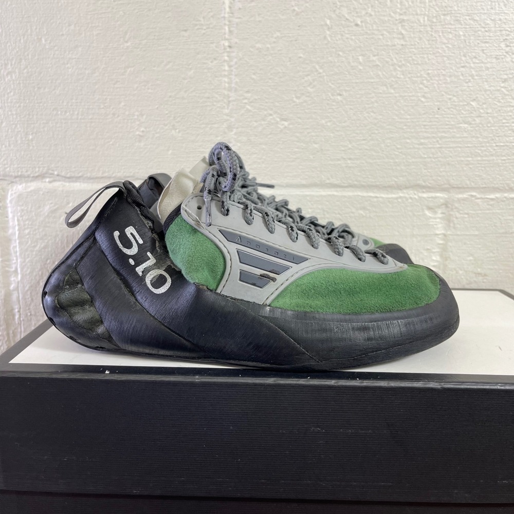 Five Ten Anasazi Mesa Climbing Shoes Green Gray Lace Up Men's Size 10 US/9 UK
